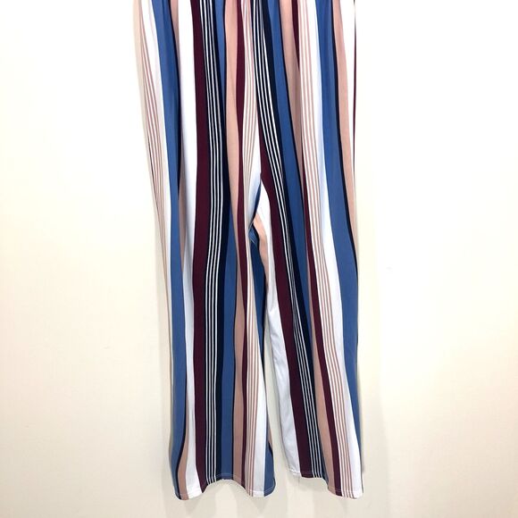 Women’s Jumpsuit Bundle Size M Stripe & Gray Wrap Style Sleeveless 2 Piece Lot - Picture 6 of 10